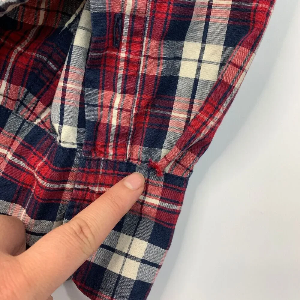 J Crew Flex Shirt Men S Small Multi Plaid Cotton Stretch Long Sleeve Button Down